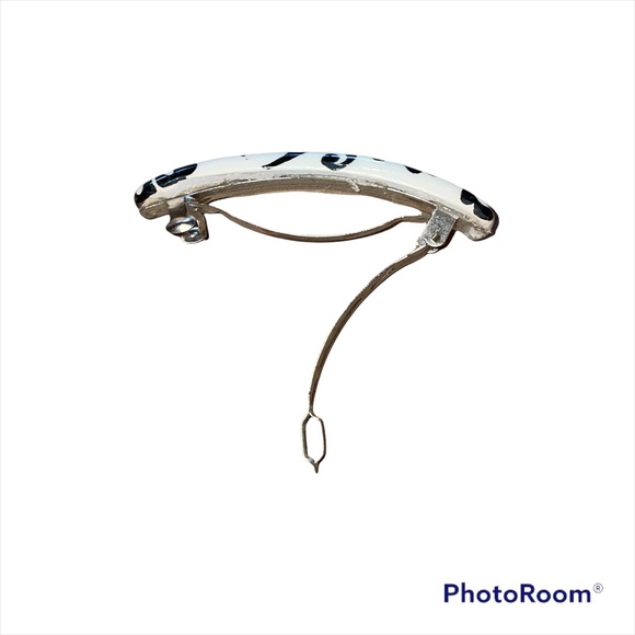 Handmade in Hawaii Aloha Print Hair Clip Black and White Floral - Picture 4 of 6